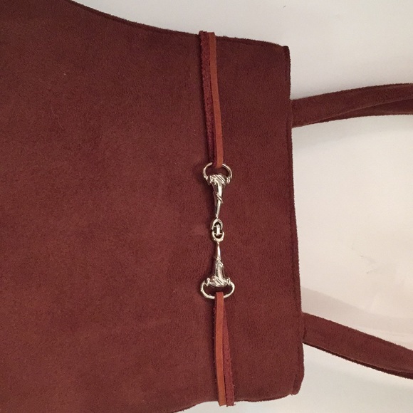 Equestrian suede-like Handbag- NWOT - Picture 2 of 5